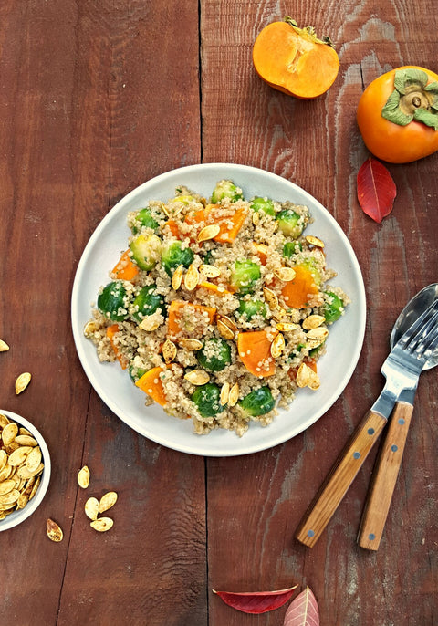 Warm Quinoa Salad w/ Vegan Brown Butter Vinaigrette